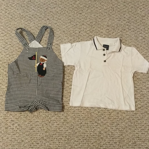 🎉Host Pick🎉 Toddler sailor bear overall shorts & polo shirt - Picture 3 of 8